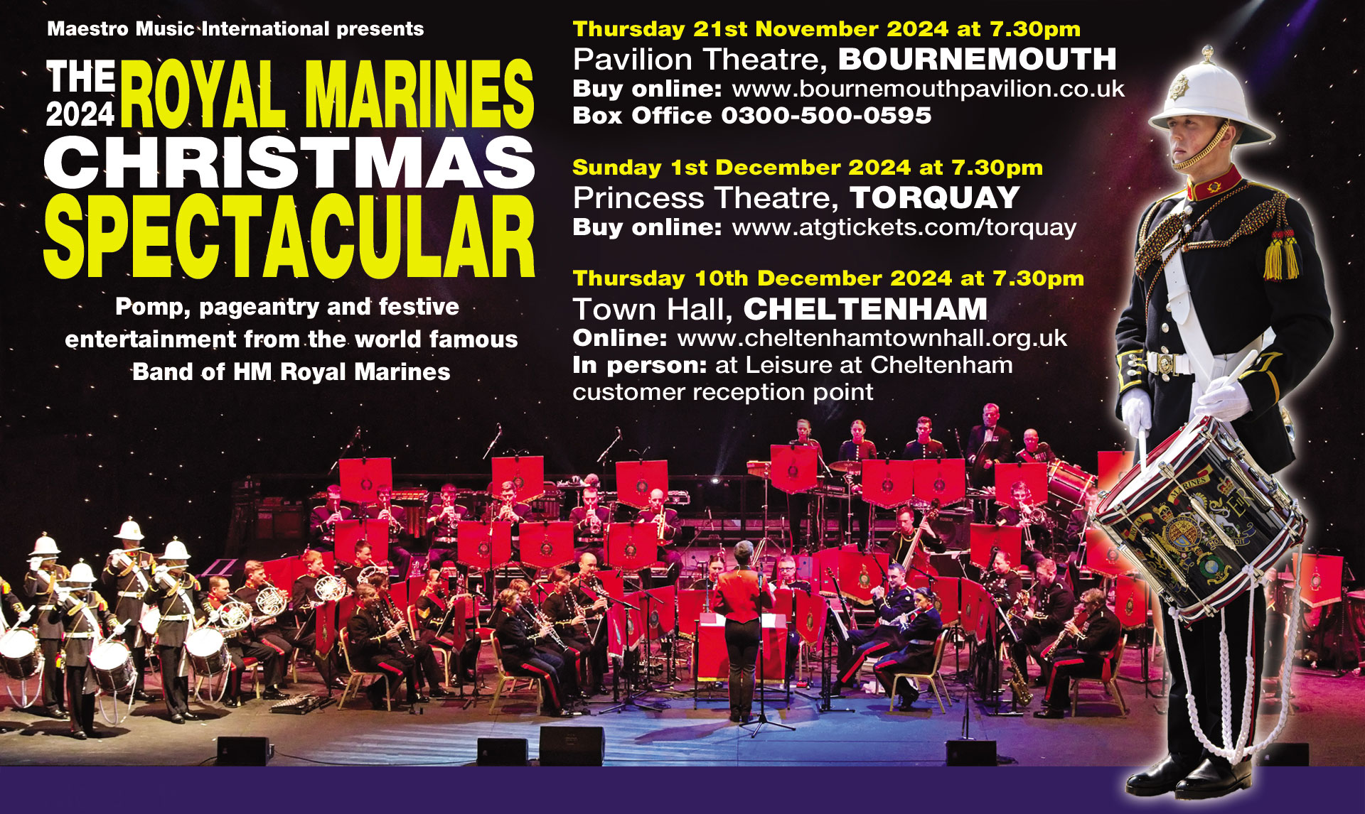 The Royal Marines Bands return for 2024 Christmas Spectaculars Maestro Music International